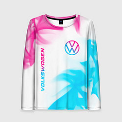 Женский лонгслив Volkswagen neon gradient style вертикально