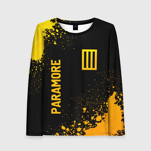 Женский лонгслив Paramore - gold gradient вертикально / 3D-принт – фото 1