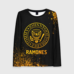 Женский лонгслив Ramones - gold gradient