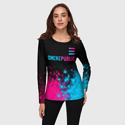 Лонгслив женский OneRepublic - neon gradient посередине, цвет: 3D-принт — фото 2