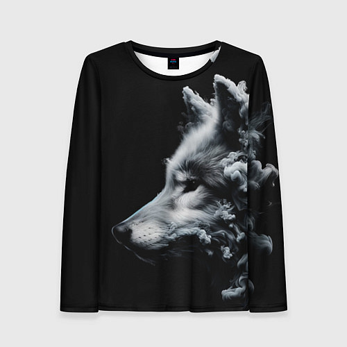 Женский лонгслив Дымный волк / 3D-принт – фото 1