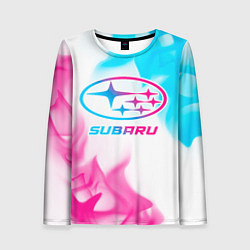 Женский лонгслив Subaru neon gradient style