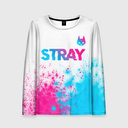 Женский лонгслив Stray neon gradient style посередине