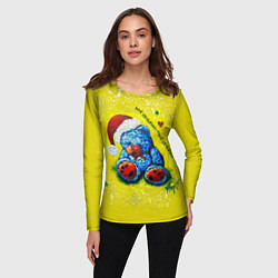 Лонгслив женский Мишка: моё сердечко - твоё сердечко, цвет: 3D-принт — фото 2