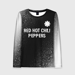 Женский лонгслив Red Hot Chili Peppers glitch на темном фоне посере