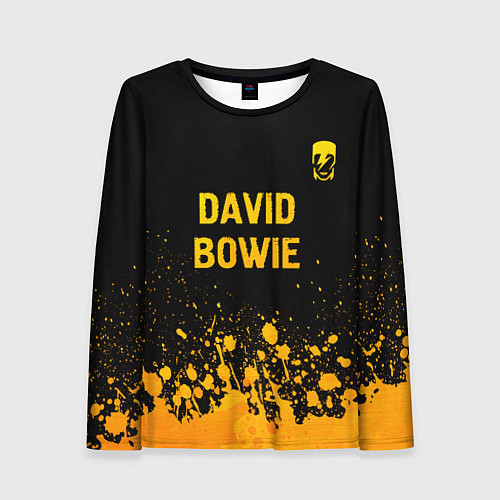 Женский лонгслив David Bowie - gold gradient посередине / 3D-принт – фото 1