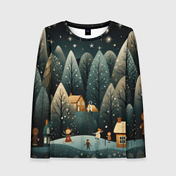 Женский лонгслив Зимняя страна чудес