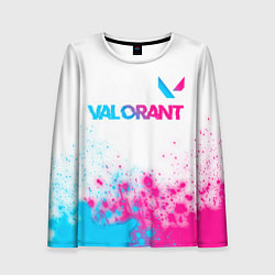 Женский лонгслив Valorant neon gradient style посередине