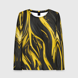 Женский лонгслив Жёлтая и чёрная краска