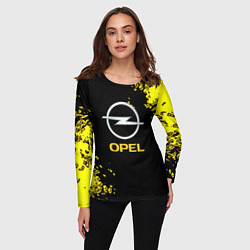 Лонгслив женский Opel желтые краски, цвет: 3D-принт — фото 2