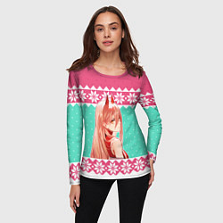Лонгслив женский Новогодний свитер Пауэр, цвет: 3D-принт — фото 2