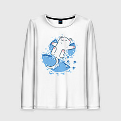 Женский лонгслив Снежный кото-ангел