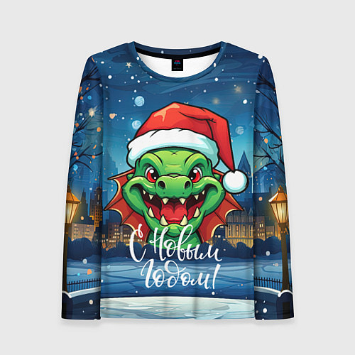 Женский лонгслив Символ 2024 дракошка / 3D-принт – фото 1