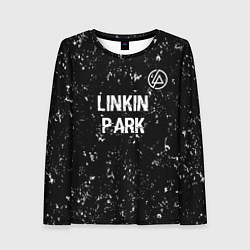 Лонгслив женский Linkin Park glitch на темном фоне посередине, цвет: 3D-принт