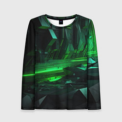 Женский лонгслив Глубина зеленого абстракта