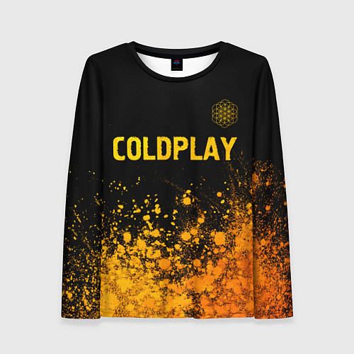 Женский лонгслив Coldplay - gold gradient посередине / 3D-принт – фото 1