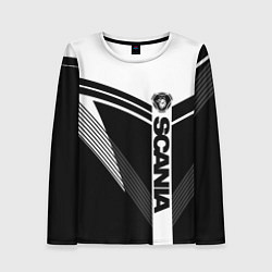 Женский лонгслив Scania логотип на абстрактном фоне