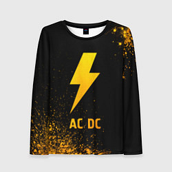 Женский лонгслив AC DC - gold gradient