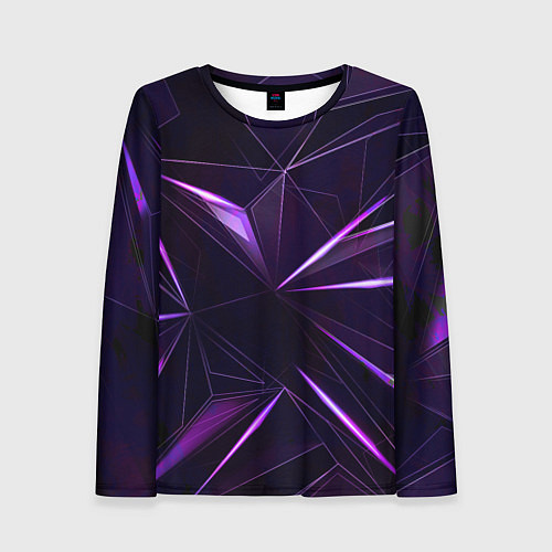 Женский лонгслив Фиолетовый хрусталь / 3D-принт – фото 1