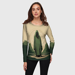 Лонгслив женский Незнакомец в зелёном балахоне, цвет: 3D-принт — фото 2