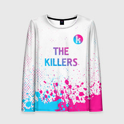 Женский лонгслив The Killers neon gradient style посередине