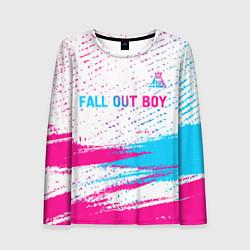 Женский лонгслив Fall Out Boy neon gradient style посередине