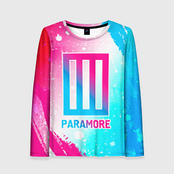 Женский лонгслив Paramore neon gradient style