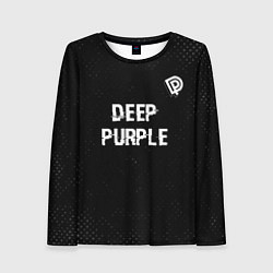 Лонгслив женский Deep Purple glitch на темном фоне посередине, цвет: 3D-принт