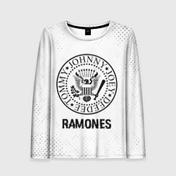 Женский лонгслив Ramones glitch на светлом фоне