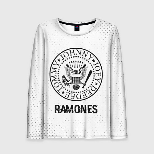 Женский лонгслив Ramones glitch на светлом фоне / 3D-принт – фото 1