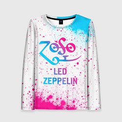 Женский лонгслив Led Zeppelin neon gradient style