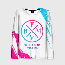 Женский лонгслив Bullet For My Valentine neon gradient style