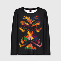 Лонгслив женский Морда гориллы поп-арт, цвет: 3D-принт