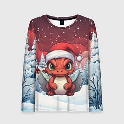 Лонгслив женский Символ нового 2024 года маленький дракошка, цвет: 3D-принт