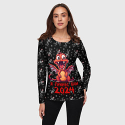 Лонгслив женский Красный дракончик принес 2024, цвет: 3D-принт — фото 2