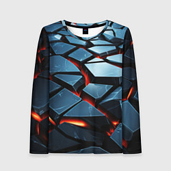 Женский лонгслив Абстрактные плиты с оранжевым светом