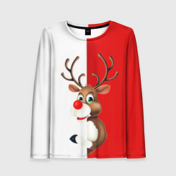 Лонгслив женский Christmas deer art, цвет: 3D-принт