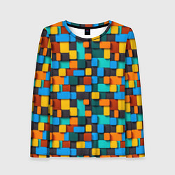 Лонгслив женский Абстракция стикеры, цвет: 3D-принт