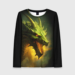 Лонгслив женский Злой зеленый дракон 2024, цвет: 3D-принт