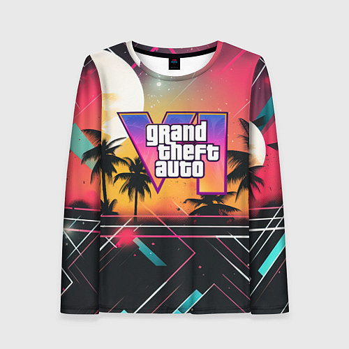 Женский лонгслив GTA 6 night logo / 3D-принт – фото 1