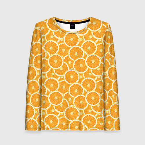 Женский лонгслив Ломтики апельсина / 3D-принт – фото 1