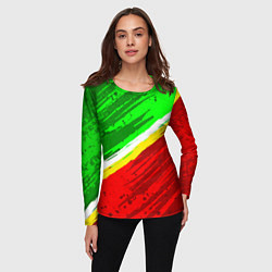 Лонгслив женский Расцветка Зеленоградского флага, цвет: 3D-принт — фото 2