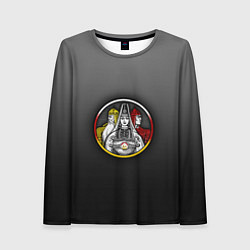 Лонгслив женский Осетины на темном фоне, цвет: 3D-принт