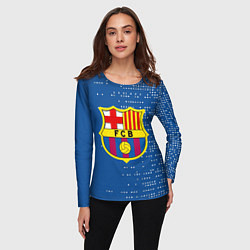 Лонгслив женский Футбольный клуб Барселона - логотип крупный, цвет: 3D-принт — фото 2