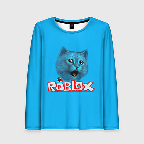 Женский лонгслив Roblox синий кот / 3D-принт – фото 1