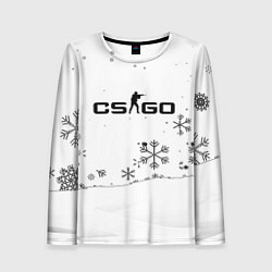 Лонгслив женский Cs go зимний стиль лого, цвет: 3D-принт