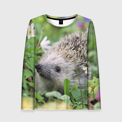 Женский лонгслив Лесной ёжик в траве