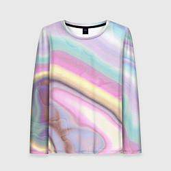 Женский лонгслив Розово-голубой мрамор