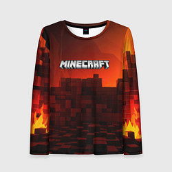 Лонгслив женский Minecraft огненные кубы, цвет: 3D-принт
