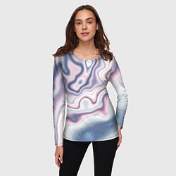 Лонгслив женский Мраморные разводы, цвет: 3D-принт — фото 2